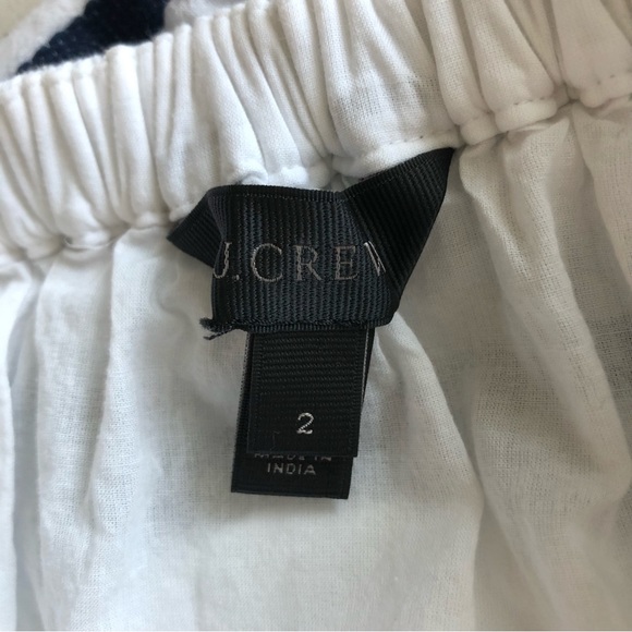 J. CREW Nautical Striped Pleated Lined Cotton Embroidered Mini Flounce Skirt 2 - Picture 9 of 10